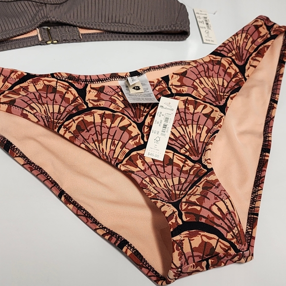Madewell Second Wave Curved-Waist Bikini Bottom in Painted Seashells - Picture 11 of 16